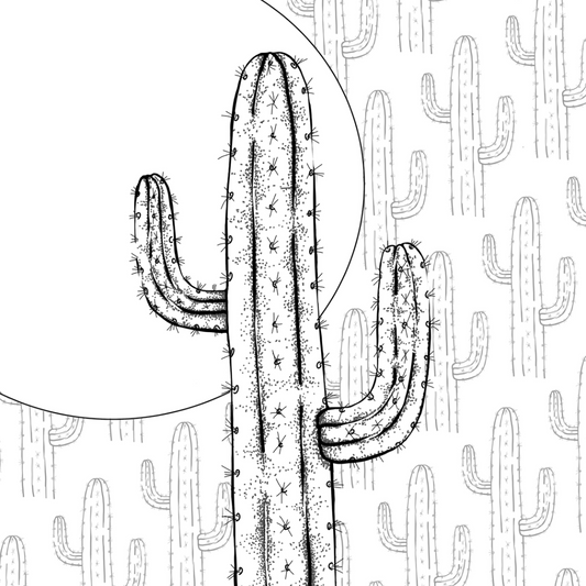 Colour In Gift Card “Colour Me Curious" (Cactus Patterned Background)