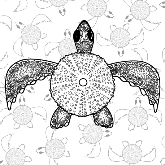 Colour In Gift Card “Colour Me Curious" (Turtle Patterned Background)