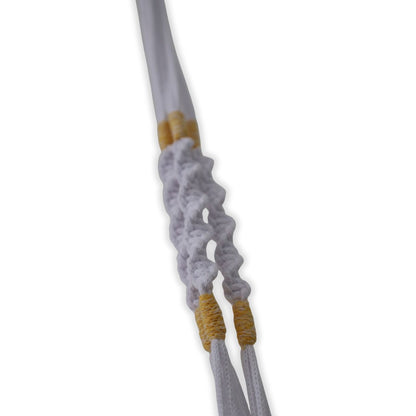 Macramé Plant Hanger "Hang In There" (Hand Knotted) White & Yellow