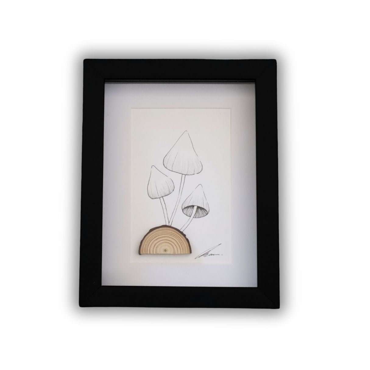 Mushroom Log "Fantastic Fungi" (A5 Black Shadow Box Frame, Vertical) Magic