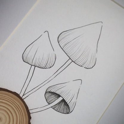 Mushroom Log "Fantastic Fungi" (A5 Black Shadow Box Frame, Vertical) Magic