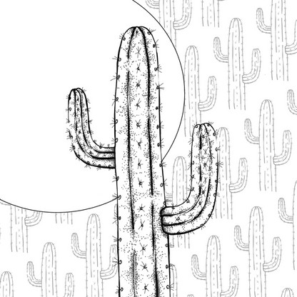Colour In Gift Card “Colour Me Curious" (Cactus Patterned Background)