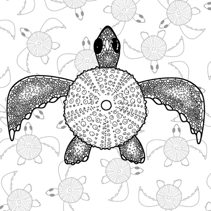 Colour In Gift Card “Colour Me Curious" (Turtle Patterned Background)
