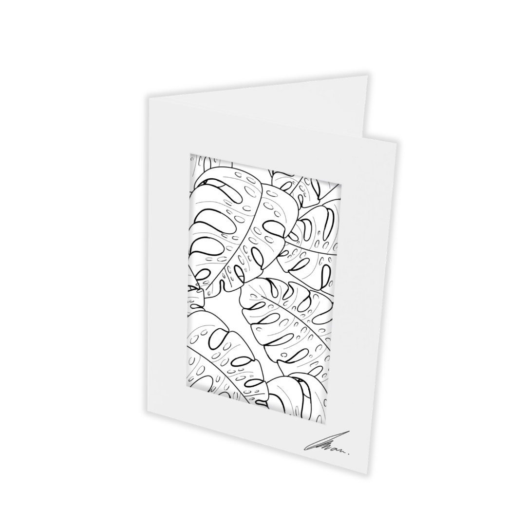 Colour In Gift Card “Colour Me Curious" (Monstera Large Pattern)
