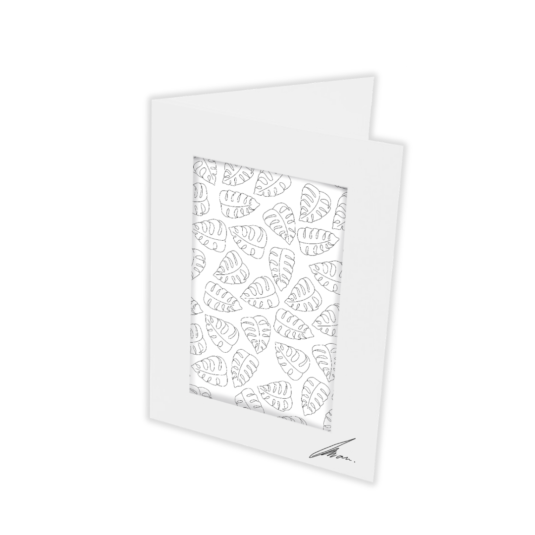 Colour In Gift Card “Colour Me Curious" (Monstera Small Pattern)