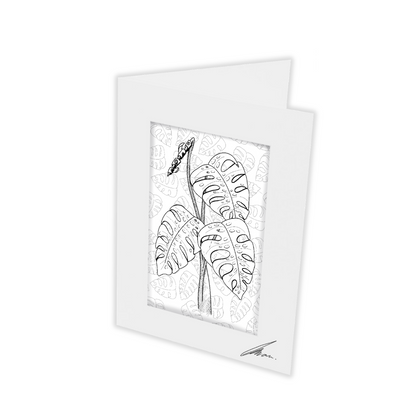 Colour In Gift Card “Colour Me Curious" (Monstera Patterned Background)