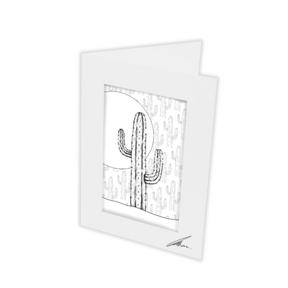 Colour In Gift Card “Colour Me Curious" (Cactus Patterned Background)