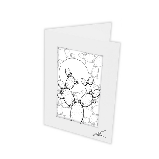 Colour In Gift Card “Colour Me Curious" (Prickly Pear Patterned Background)