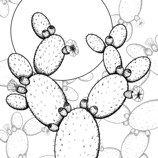 Colour In Gift Card “Colour Me Curious" (Prickly Pear Patterned Background)